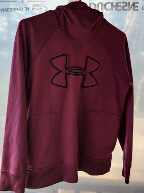 Under Armour Burgundy Hoodie with Black Logo